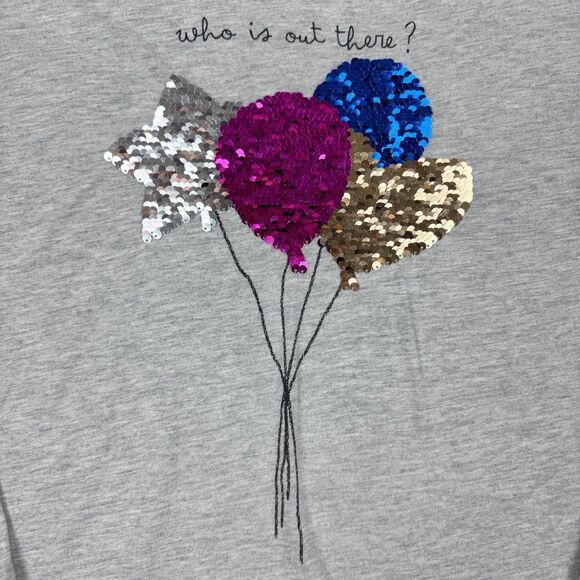 Zara Girls Flip Sequin Top Long Sleeve Gray Sequence Flipping Shirt Size 10 - Picture 3 of 10